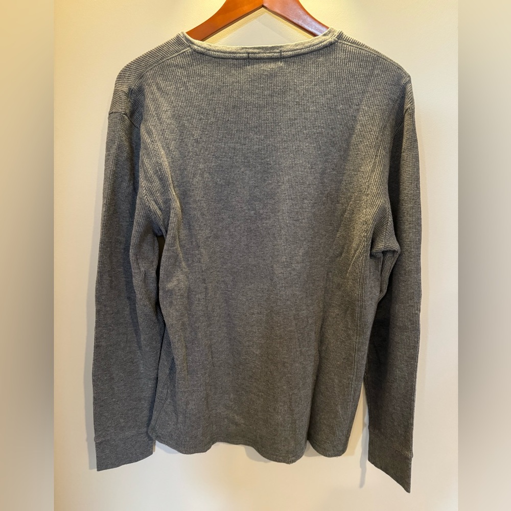 Mens Large Calvin Klein Grey Waffle Knit Base Layer warm thermal top - Picture 2 of 9